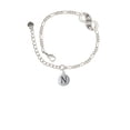 thumbnail image 2 of Delight Jewelry Silvertone Capital Letter - N - Pebble Disc - Silver-tone Paw Infinity Link Chain Bracelet, 6"+2" Extender, 2 of 3
