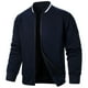 thumbnail image 1 of pstuiky camisa de manga larga para hombre, Chaqueta de manga larga con cuello alto y cremallera de color liso para hombre salir tops m, 1 of 4