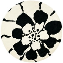 SAFAVIEH Soho Kelly Geometric Area Rug, Black/White, 6' x 6' Round