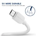 thumbnail image 3 of Cable micro USB pequeño, cargador eléctrico para Android de 6 pies, paquete de 5, 3 of 8