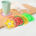 thumbnail image 3 of Travelwant 7Pcs/Set Fruit Coaster, Non Slip Coasters Heat Insulation Colorful Unique Slice Silicone Drink Cup Mat for Drinks Prevent Furniture and Tabletop, 3 of 7