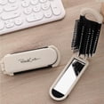 thumbnail image 1 of Dsseng Foldable Travel Hair Brush with Mirror Collapsable Pocket Size Brush Mini Hair Brush Massage Comb Compact Hair Brush Hair Styling Tools for Gym Trip Purse Swimming, 1 of 1