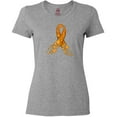 thumbnail image 3 of Inktastic Leukemia Awareness with Orange Ribbon Made of Hearts Women's T-Shirt, 3 of 5