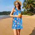 thumbnail image 3 of Balery Gnomes in USA Vestidos de verano para mujer con estampado: vestido holgado sin mangas, vestido playero informal y cómodo para días calurosos., 3 of 7