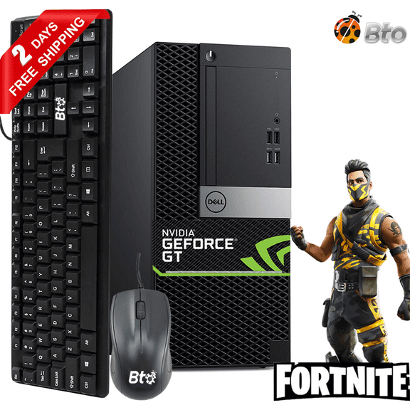 Restored Gaming Dell 7040 Computer Tower Core i5 6th Gen., 8GB Ram, 1TB HDD, 256GB NVMe SSD, NVIDIA GT 1030, Keyboard and Mouse, Wi-Fi, Win10 Home Desktop PC (Refurbished)