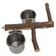 thumbnail image 4 of Soporte de madera para loros con cuenco de comida de acero inoxidable, juego de comedero combinado con jaula para pájaros, 4 of 5