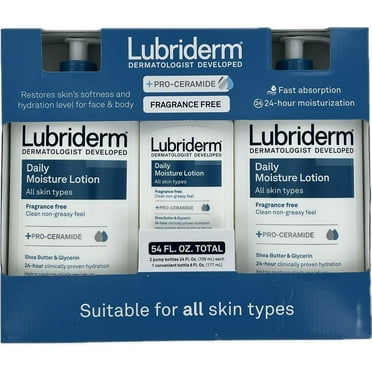 Lubriderm Daily Moisture Lotion Fragrance Free 3-pack