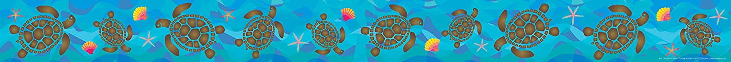 Barker Creek Double-Sided Border 2-Pack, Kai Ola Sea Turtles, Decorate Galore with 70' of Border, Coordinating Designs Printed On Both Sides for Twice The Value, 3" x 70' (4306)