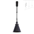 thumbnail image 1 of FSLiving Adjustable Height Track Pendnat Light H-Type Retractable Lift Track Spotlight with Telescoping Rod Adjustable Gimbaled Lamp-Post Halo Track Industrial Deep Cone Lamp, Matte Black - 1 Light, 1 of 7