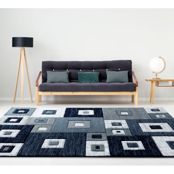 United Weavers Drachma Benson Modern Geometric Runner Rug, Navy, 2'7" x 7'4"
