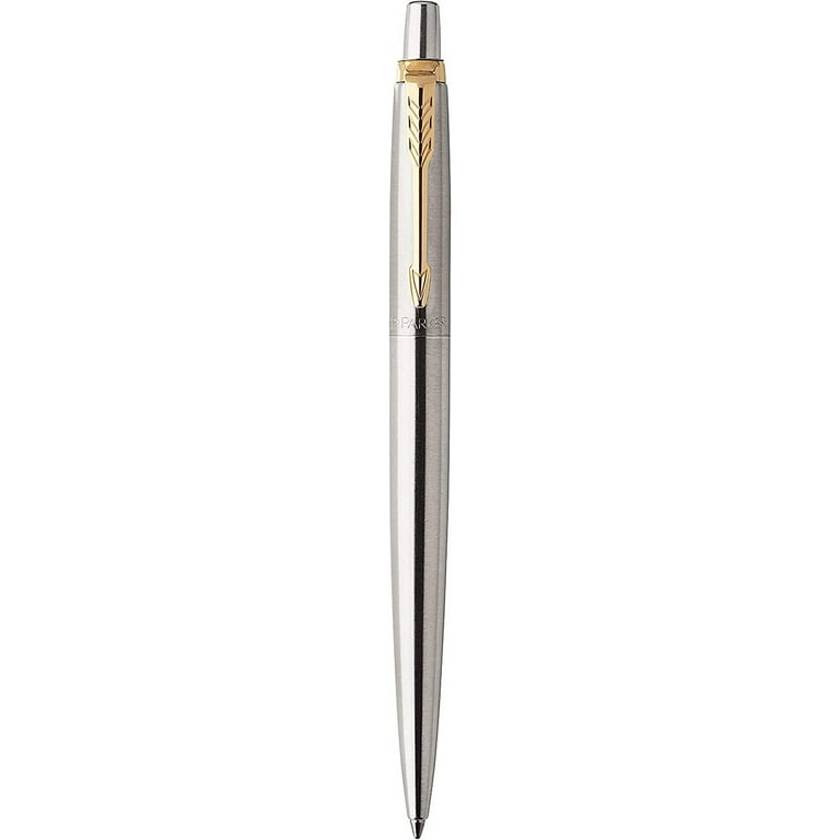 Parker Jotter Ballpoint Pen - Stainless Steel with Gold Trim - Medium Point