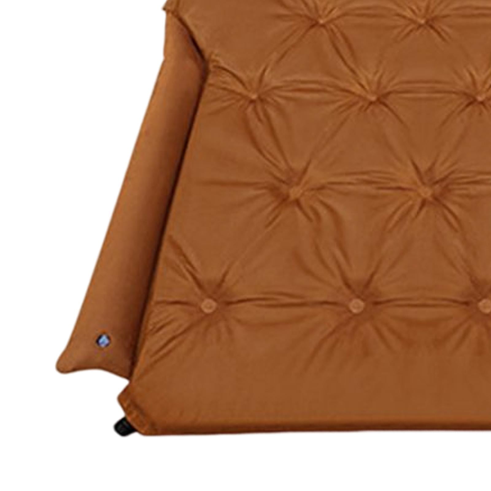 Portable SUV Automatic Air Mattress Self Inflatable Car Mattress Soft Fabric Brown