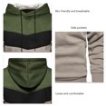 thumbnail image 3 of Sudadera con capucha deportiva para hombre, holgada, transpirable y con bloques de color en verde OD, talla L, 3 of 4