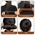 thumbnail image 2 of DODAMOUR Hair Bun Maker and Bonus Hair Ties Set, Hair Bun Accessories Elastic Band, French Twist Snap Curly Bun Styler (Black, Brown), 2 of 6