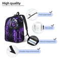thumbnail image 4 of Naloa Purple Plant White Tiger Canvas Backpack for Men Women Rucksack Casual Travel Daypack College Tote Satchel Bookbag for Teens-Small, 4 of 7