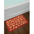 thumbnail image 2 of Cookie Bath Mat, Christmas Themed ABC and Numbers Lettering Dots in the Dark Toned Background Pastel, Plush Bathroom Decor Mat with Non Slip Backing, 29.5" X 17.5", Multicolor, by Ambesonne, 2 of 2