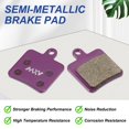 thumbnail image 4 of 4set Disc Brake Pad 1.04" x 1.23" Semi-Metallic Resin Bike Brake Pads with Spring and Pin for BB7 M355 M446 M640 Mountain Road Bikes, Purple, 4 of 7