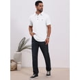 thumbnail image 2 of DARING DIVA Men's Linen Chest Pocket Short Sleeve Casual Hawaiian Shirts S White, 2 of 7