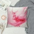 thumbnail image 2 of JEUXUS  Pink Watercolor Ink Flower Abstract Art Love Red Splash Grunge Square Decorative Pillow Case  Zippered Pillow Cover Bedroom Living Room, 2 of 5