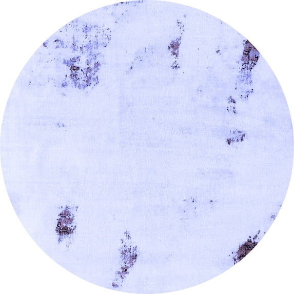 Ahgly Company Indoor Round Abstract Blue Modern Area Rugs, 8' Round
