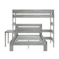 thumbnail image 4 of Plank+Beam Solid Wood Farmhouse Twin over Queen L-Shaped Bunk Bed Bed with Desk, Driftwood, 4 of 6