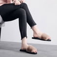 thumbnail image 6 of Womens Slides Sandals with Faux Fur Comfort Fuzzy Slippers, 6 of 6
