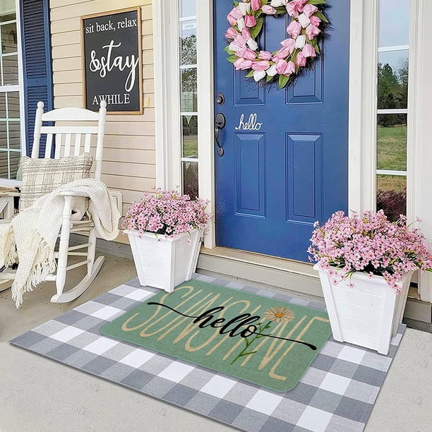 FTRUNCH, Spring Door Mat, 30 X 17 Inch, Hello Sunshine Daisy
