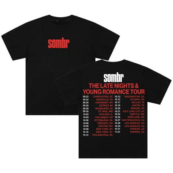Sombr The Late Nights And Young Romance Tour T-shirt Short Sleeve Cotton Tee Women Men Streetwear Tops