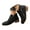 Black, variant on Women's Suede Ankle Boots Chunky Heel Pointed Toe Side Zipper Fashion Western Cowboy Chelsea Boots