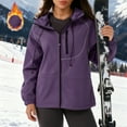 thumbnail image 2 of ZACPNCV Womens Winter Shell Jacket Wind and Water Resistant Reflective Details Fleece Lined for Snow Sports, 2 of 9