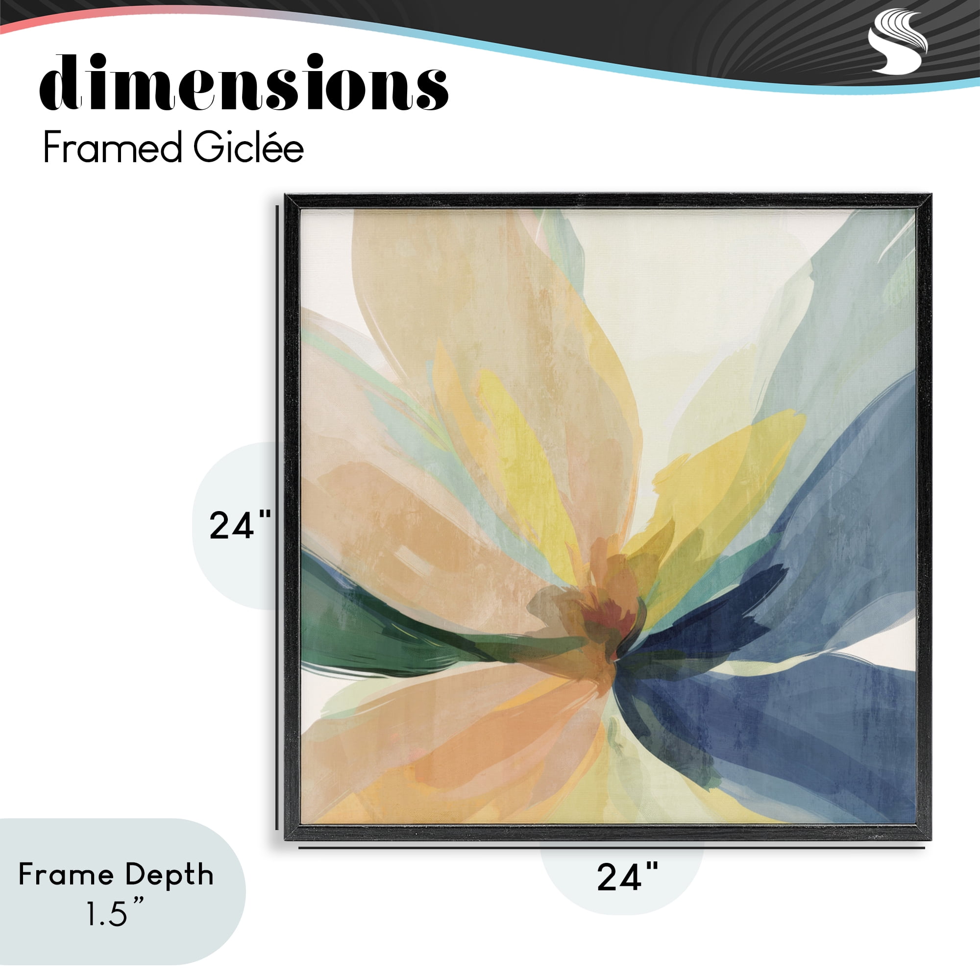 Stupell Industries Soft Harmonious Petals Black Framed Giclee Art, design by Irena Orlov