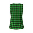thumbnail image 5 of Lsque Buffalo Plaid Green Black Printed Workout Tank Tops for Women, Athletic Sports Tank Tops, Compression Sleeveless Dry Fit Shirts,Sleeveless Yoga Shirt-, 5 of 9
