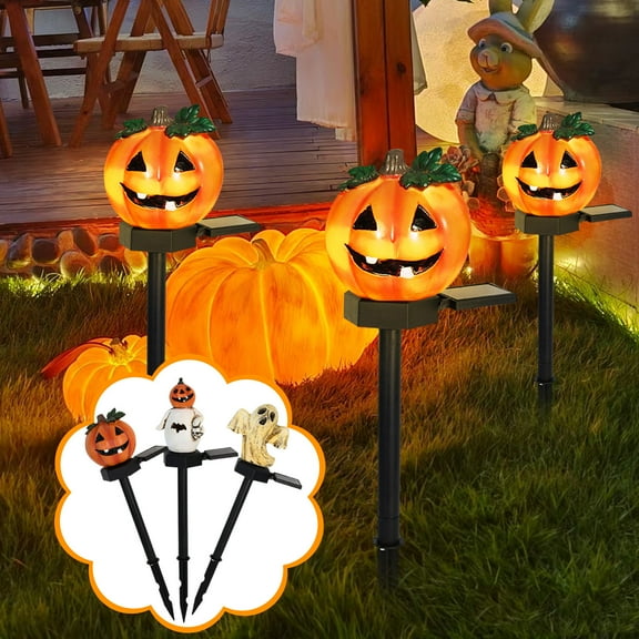 Jacenvly New Christmas Decorations Indoor Solar Lantern Ghost Pumpkin Energy Solar Decor Outdoor Halloween Decorations Lights Solar Garden Lights Stake Solar Lantern Lights Patio Room Decor