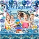 thumbnail image 5 of Artículos de fiesta para fiesta de cumpleaños de tiburones con pancarta, telón de fondo y más, 5 of 5