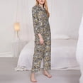 thumbnail image 3 of Vsdgher Zebra Pajamas Set Long Sleeve Sleepwear Womens Button Down Nightwear Pj Sets-Small, 3 of 7