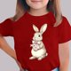 thumbnail image 1 of Blusas y camisas de manga corta con cuello redondo Camiseta estampada de manga corta de Pascua para niños Cuello redondo Manga corta Casual Versátil Para niñas Niños Top de poliéster, 1 of 5