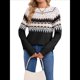 thumbnail image 3 of Suéter Vintage Informal para Mujer, Jersey de Punto con Mangas Raglán y Cuello Redondo, Top Cálido y Cómodo para Otoño. Negro M, 3 of 10