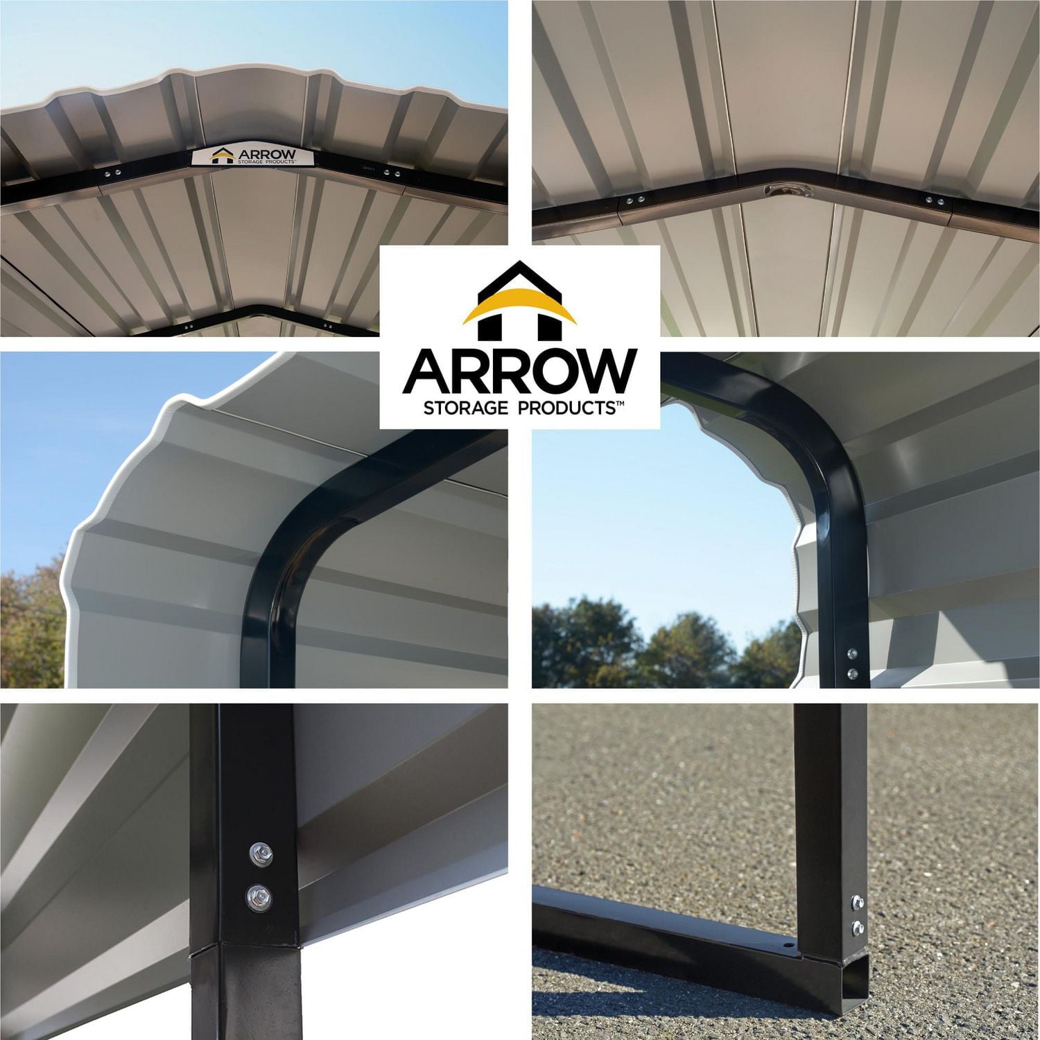 Arrow Metal Canopy 10 x 6 x 7 ft.  Charcoal