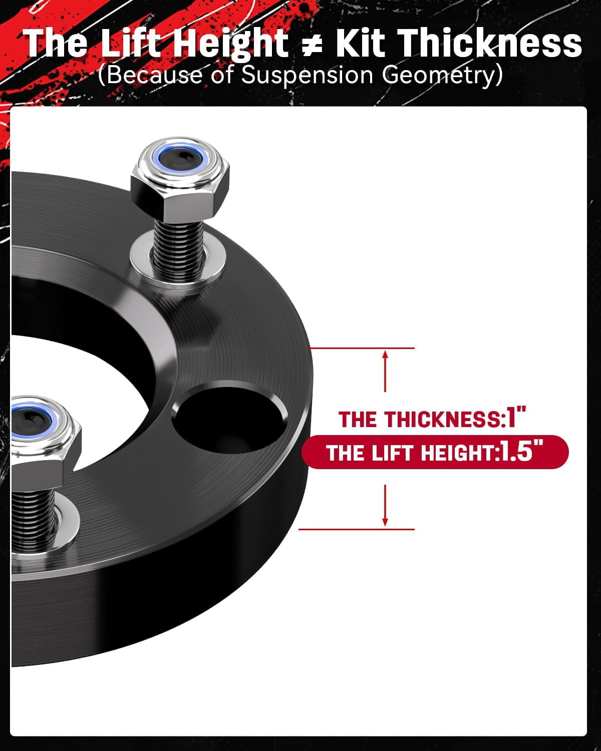 Richeer 1.5 inch Leveling Lift Kit Compatible with 2004-2026 F150 2WD 4WD, Leveling Lift Kit Fit for 2003-2018 Expedition, Forged Front Strut Spacers Raise the Front of your F150 by 1.5"