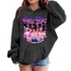 thumbnail image 4 of Moonsky Sudadera con capucha y cordón HUNTRX, estampado de grupo de chicas coreanas, jersey corto, suave y cómodo, top de manga larga para primavera y otoño. Negro 140, 4 of 4