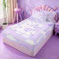 thumbnail image 2 of meiyoeat Purple Rainbow Initial E Zipper Twin Comforter Sets with Fitted Sheet and 2 Pillowcases,Cute Heart Cloud Stars Pattern Zipper Bedding Set For Girl,Colorful Stars Reversible,4 Pieces, 2 of 7
