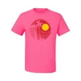 thumbnail image 2 of Wild Bobby, Silhouette Red Moon, Streetwear, Men Graphic Tees, Neon Pink, 3XL, 2 of 3