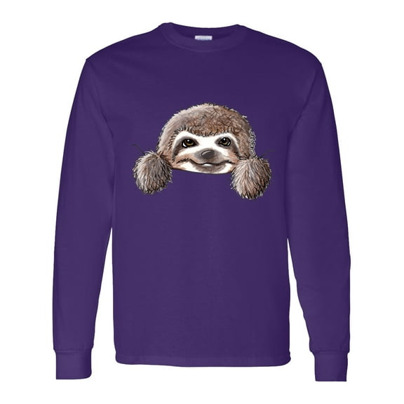 Inktastic Kiniart Sloth Long Sleeve T-Shirt