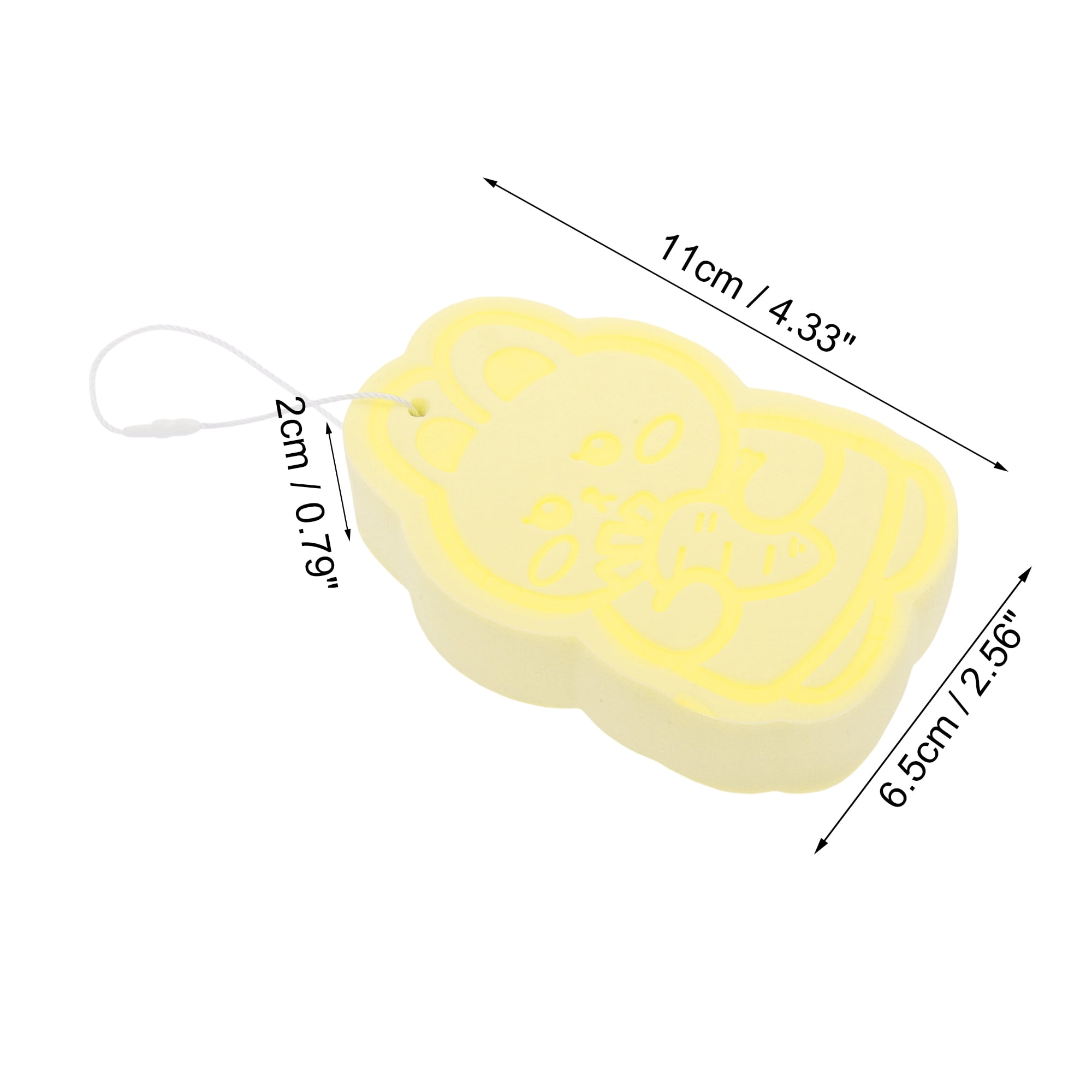 Unique Bargains Rabbit Bath Sponge Body Scrubber 1 Pc Yellow