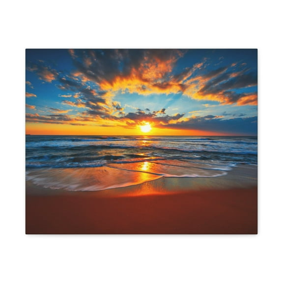 Sunrise On The Beach Ocean Canvas Wall Art for Home Decor Ready-to-Hang