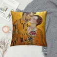 thumbnail image 2 of GOSMITH  Throw Pillow Covers Gustav Klimts The Kiss, Abstract Art Love Couple Accent Cushion Covers Decorative Pillowcase for Men Women, Livingroom Sofa Bed Pillows Covers  Golden, 2 of 5