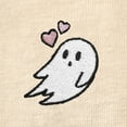 thumbnail image 2 of Dalix Heartly Ghost Embroidered Cropped Flowy Soft Cotton Short Sleeve T Shirt Womens in Heather Dust 2XL XX-Large, 2 of 5