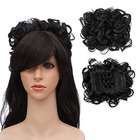 Florata Short Messy Curly Dish Hair Bun Extension Easy Stretch