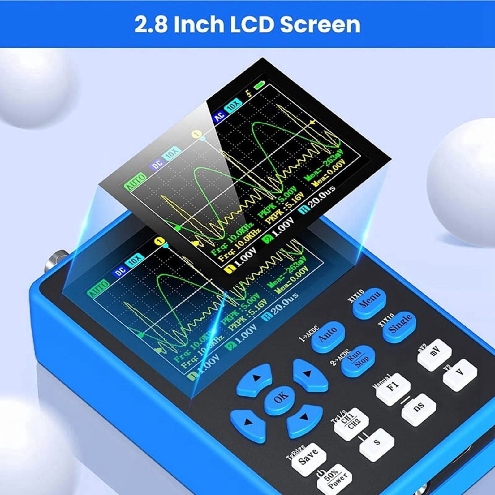 2X DSO2512G Digital Oscilloscope with 2 Channels 120Mhz Bandwidth Signal Generator 500MSa/S Sampling Rate, 2.8 Inch