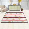 thumbnail image 2 of Dreamtimes Christmas Gold Snowflake Non-Slip Area Rug 36"x24", Red White Stripe Floor Carpet Comfort Floor Mats Decor for Indoor Front Porch,Living Room, Bedroom,Kitchen, 2 of 7
